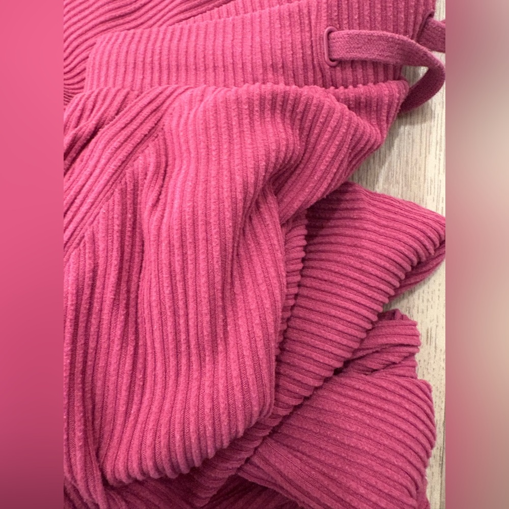 ALO Yoga Ribbed Track Joggers in Pink - Picture 12 of 13